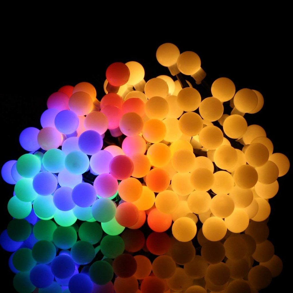 17Ft 60 LED Waterproof Color Changing Globe String Lights for Outdoor